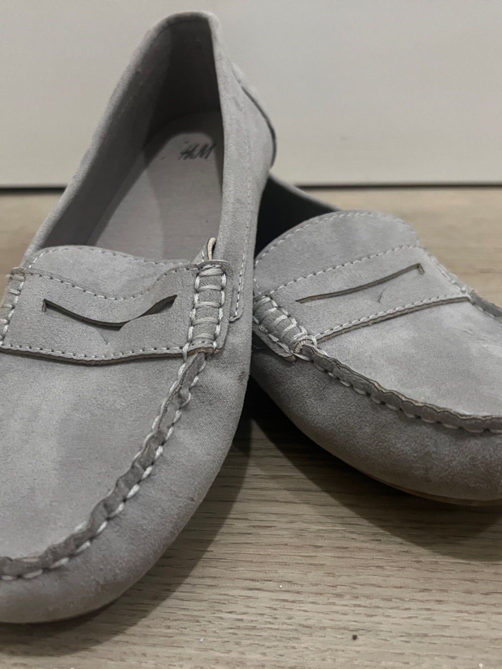 Classic Suede Penny Loafers in Light Gray - boys